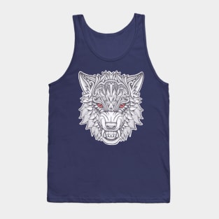 Wolf face with floral ornament decoration Tank Top